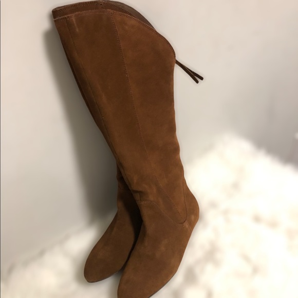 Steven by Steve Madden Hidden Heel Tan Brown Tall Knee High Boots - Picture 5 of 13